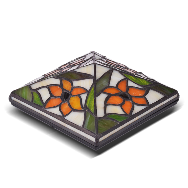 2211-TC1 Waterdichte paaldop van Tiffany glas en kunststof 2211-TC1 Waterdichte paaldop van Tiffany glas en kunststof